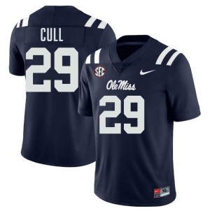 Mens Nick Cull Navy Ole Miss Rebels #29 College Football 2025 Jerseys 238208-601