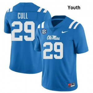 Youth Nick Cull Powder Blue Ole Miss Rebels #29 College Football Game Jersey 620544-925