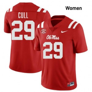 Women Nick Cull Red Ole Miss Rebels #29 College Football 2025 Jerseys 419221-871