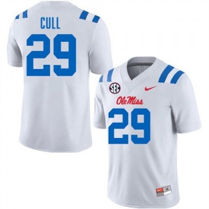 Men Nick Cull White Ole Miss Rebels #29 College Football 2025-26 Jersey 120826-795
