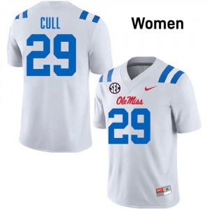 Women's Nick Cull White Ole Miss Rebels #29 College Football Limited Jerseys 241454-787