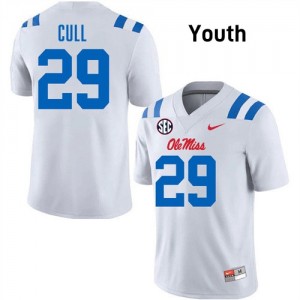 Youth Nick Cull White Ole Miss Rebels #29 College Football High School Jersey 631112-679
