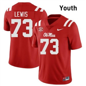 Youth Percy Lewis Red Ole Miss Rebels #73 College Football 2025-26 Jersey 932000-480