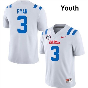 Youth Sage Ryan White Ole Miss Rebels #3 College Football 2025-26 Jerseys 567584-300