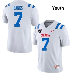 Youth TJ Banks White Ole Miss Rebels #7 College Football Limited Jersey 837079-722