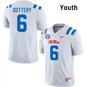 Youth TJ Dottery White Ole Miss Rebels #6 College Football Limited Jersey 229535-188