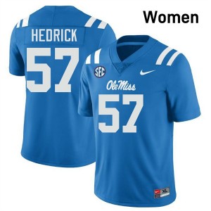 Women's TJ Hedrick Powder Blue Ole Miss Rebels #57 College Football High School Jersey 583445-377