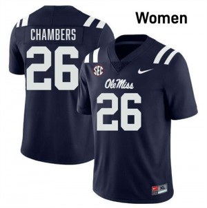 Womens Tahj Chambers Navy Ole Miss Rebels #15 College Football Limited Jersey 300420-201