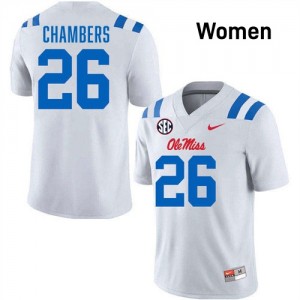 Womens Tahj Chambers White Ole Miss Rebels #15 College Football High School Jerseys 948395-669