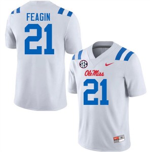 Men Tavoy Feagin White Ole Miss Rebels #21 College Football 2025-26 Jerseys 543081-794
