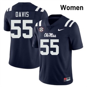 Women Terez Davis Navy Ole Miss Rebels #55 College Football High School Jersey 912194-511