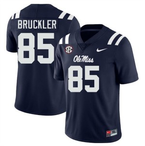 Men's Trace Bruckler Navy Ole Miss Rebels #85 College Football 2025 Jersey 652448-290
