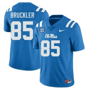 Men's Trace Bruckler Powder Blue Ole Miss Rebels #85 College Football Limited Jerseys 924466-114