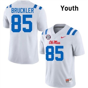 Youth Trace Bruckler White Ole Miss Rebels #85 College Football Alumni Jerseys 411569-586