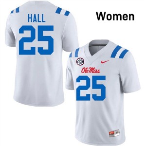 Women Trey Hall White Ole Miss Rebels #25 College Football 2025-26 Jersey 410699-791