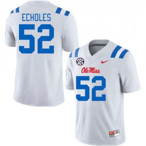 Men's Will Echoles White Ole Miss Rebels #52 College Football Game Jerseys 132872-249