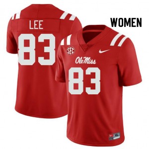 Women's Cayden Lee Red Ole Miss Rebels #83 College Football High School Jerseys 188794-409