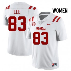 Womens Cayden Lee White Ole Miss Rebels #83 College Football Embroidery Jersey 964637-226