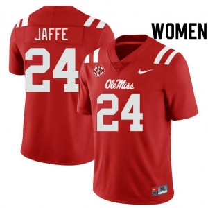 Women Andy Jaffe Red Ole Miss Rebels #24 College Football 2025-26 Jerseys 307810-189
