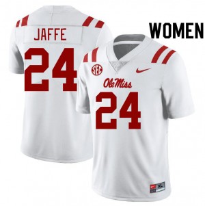 Women Andy Jaffe White Ole Miss Rebels #24 College Football Embroidery Jersey 702832-595