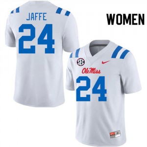 Womens Andy Jaffe White Ole Miss Rebels #24 College Football Embroidery Jersey 421062-752