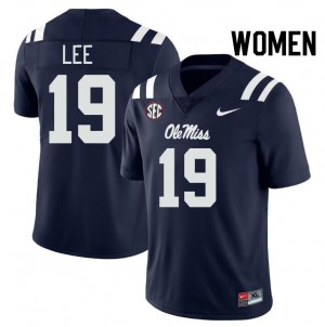 Women Cayden Lee Navy Ole Miss Rebels #19 College Football NCAA Jerseys 289330-920