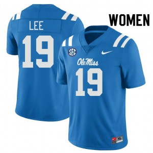 Women's Cayden Lee Powder Blue Ole Miss Rebels #19 College Football Alumni Jersey 810002-878