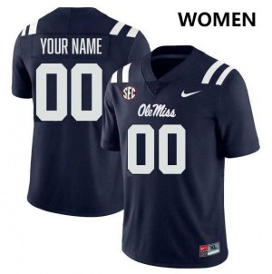 Womens Custom Navy Ole Miss Rebels #00 College Football 2025-26 Jerseys 478668-905