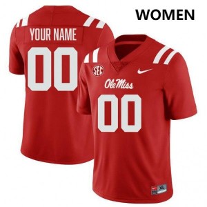 Womens Custom Red Ole Miss Rebels #00 College Football Player Jerseys 575956-116
