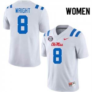 women Dae'Quan Wright White Ole Miss Rebels #8 College Football 2025 Jerseys 170346-915