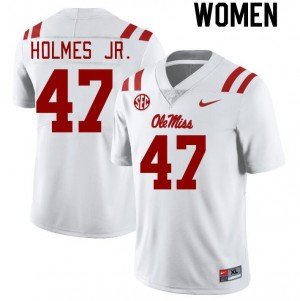 Women DeeJay Holmes Jr. White Ole Miss Rebels #47 College Football 2025-26 Jerseys 396838-437