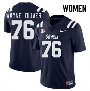 Women John Wayne Oliver Navy Ole Miss Rebels #76 College Football 2025 Jersey 251723-104