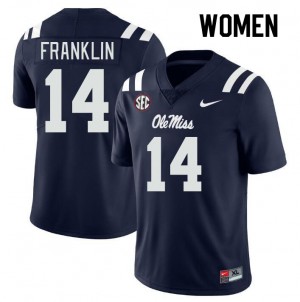 Womens Kam Franklin Navy Ole Miss Rebels #14 College Football NCAA Jersey 429497-657