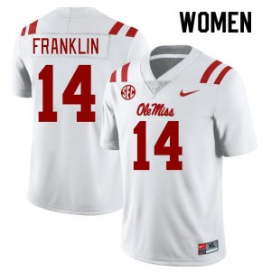 Womens Kam Franklin White Ole Miss Rebels #14 College Football Stitched Jerseys 201378-752