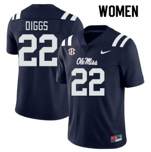 Womens Logan Diggs Navy Ole Miss Rebels #22 College Football Limited Jersey 610052-953