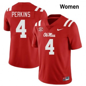 Women's Suntarine Perkins Red Ole Miss Rebels #4 College Football 2025-26 Jersey 885522-443