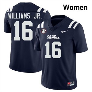 Womens Wydett Williams Jr. Navy Ole Miss Rebels #16 College Football 2025 Jersey 358252-703