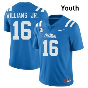 Youth Wydett Williams Jr. Powder Blue Ole Miss Rebels #16 College Football 2025 Jerseys 906806-746