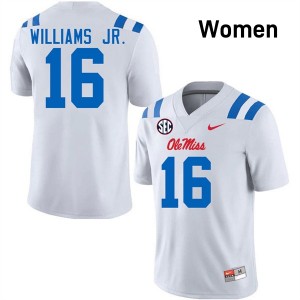 Women Wydett Williams Jr. White Ole Miss Rebels #16 College Football NCAA Jersey 306229-617