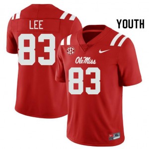 Youth Cayden Lee Red Ole Miss Rebels #83 College Football Game Jerseys 652151-597
