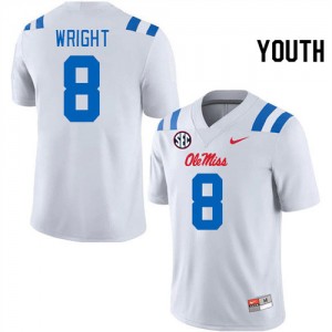 Youth Dae'Quan Wright White Ole Miss Rebels #8 College Football Alumni Jerseys 401922-908