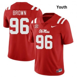 Youth Jamarious Brown Red Ole Miss Rebels #96 College Football Official Jersey 160129-990