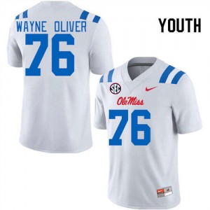 Youth John Wayne Oliver White Ole Miss Rebels #76 College Football 2025-26 Jersey 975291-938