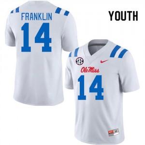 Youth Kam Franklin White Ole Miss Rebels #14 College Football Replica Jerseys 150143-400
