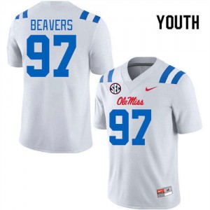 Youth Kamron Beavers White Ole Miss Rebels #97 College Football 2025 Jerseys 224730-127