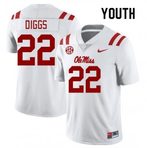 Youth Logan Diggs White Ole Miss Rebels #22 College Football Replica Jersey 778893-827